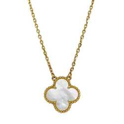 Van Cleef & Arpels Alhambra Necklace Yellow Gold YG White VCAR5900 f-20676 15mm 42cm 750 K18 Mother of Pearl Flower