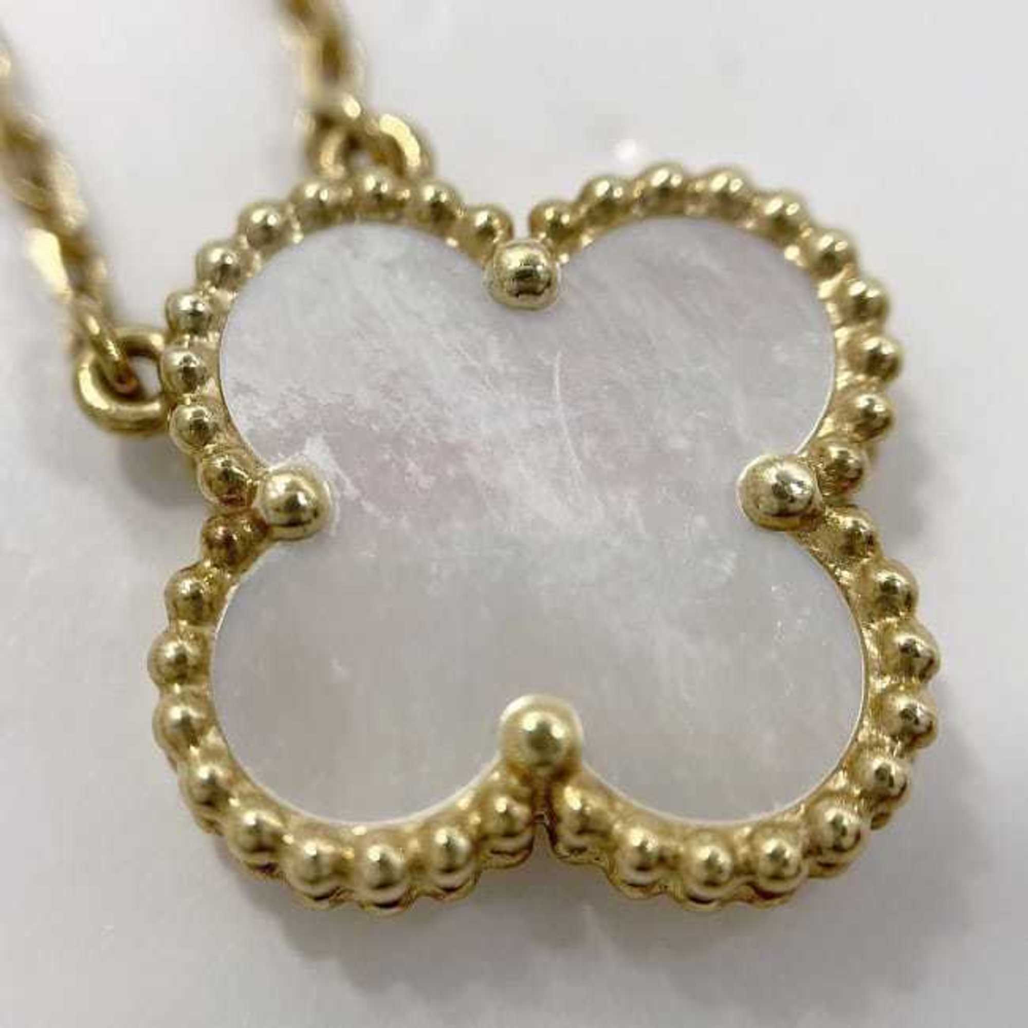 Van Cleef & Arpels Alhambra Necklace Yellow Gold YG White VCAR5900 f-20676 15mm 42cm 750 K18 Mother of Pearl Flower