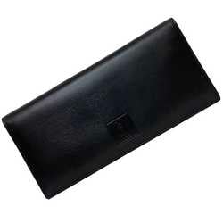 Yves Saint Laurent Bi-fold Long Wallet Black ec-20607 Billfold Leather YVES SAINT LAURENT YSL Men's Retro