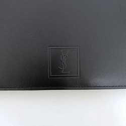 Yves Saint Laurent Bi-fold Long Wallet Black ec-20607 Billfold Leather YVES SAINT LAURENT YSL Men's Retro