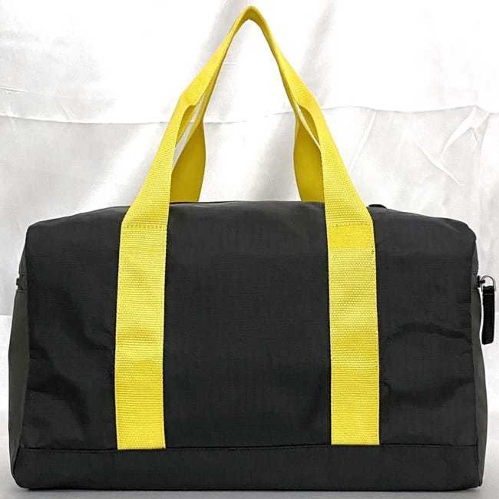 Prada Boston Bag Luna Rossa Black Yellow Sports AVC002 ec-20716 America's Cup 36th Nylon PRADA 2 Nights 3 Days Unisex