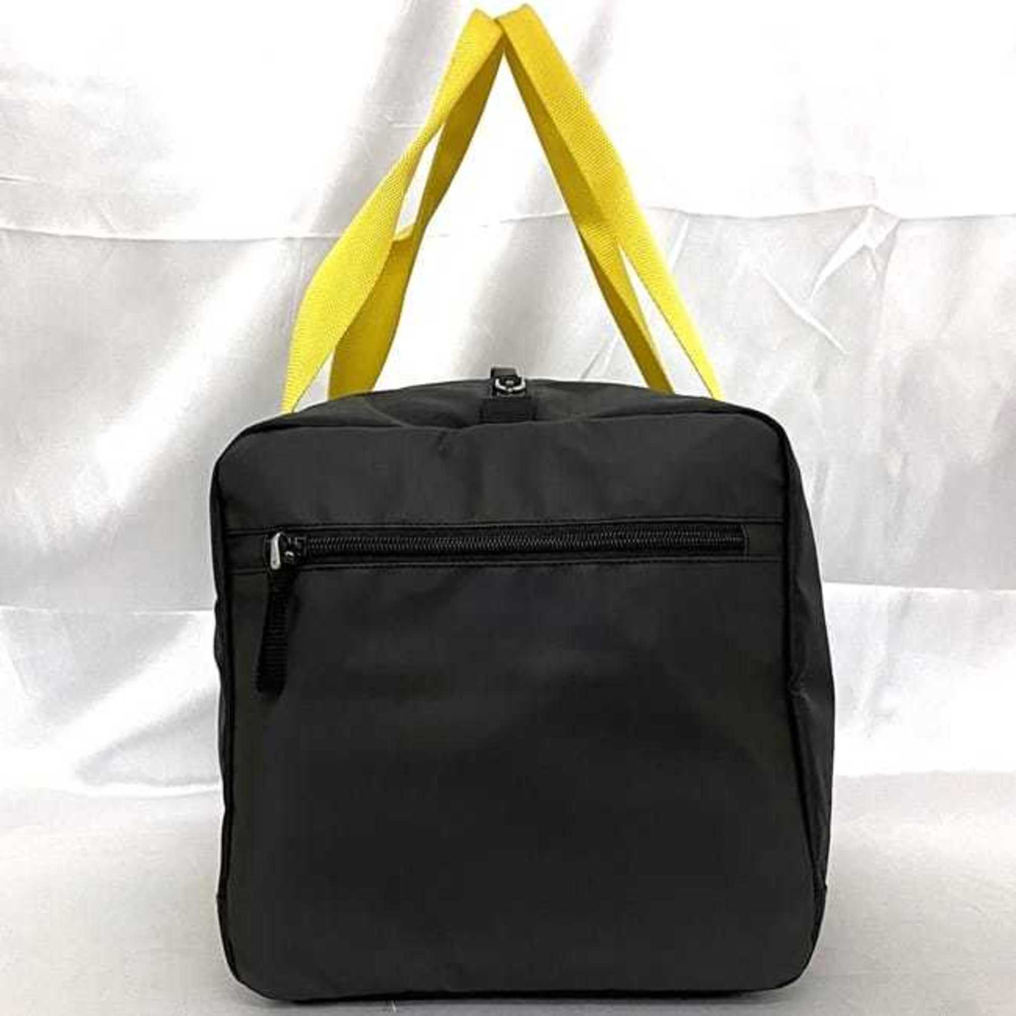 Prada Boston Bag Luna Rossa Black Yellow Sports AVC002 ec-20716 America's Cup 36th Nylon PRADA 2 Nights 3 Days Unisex