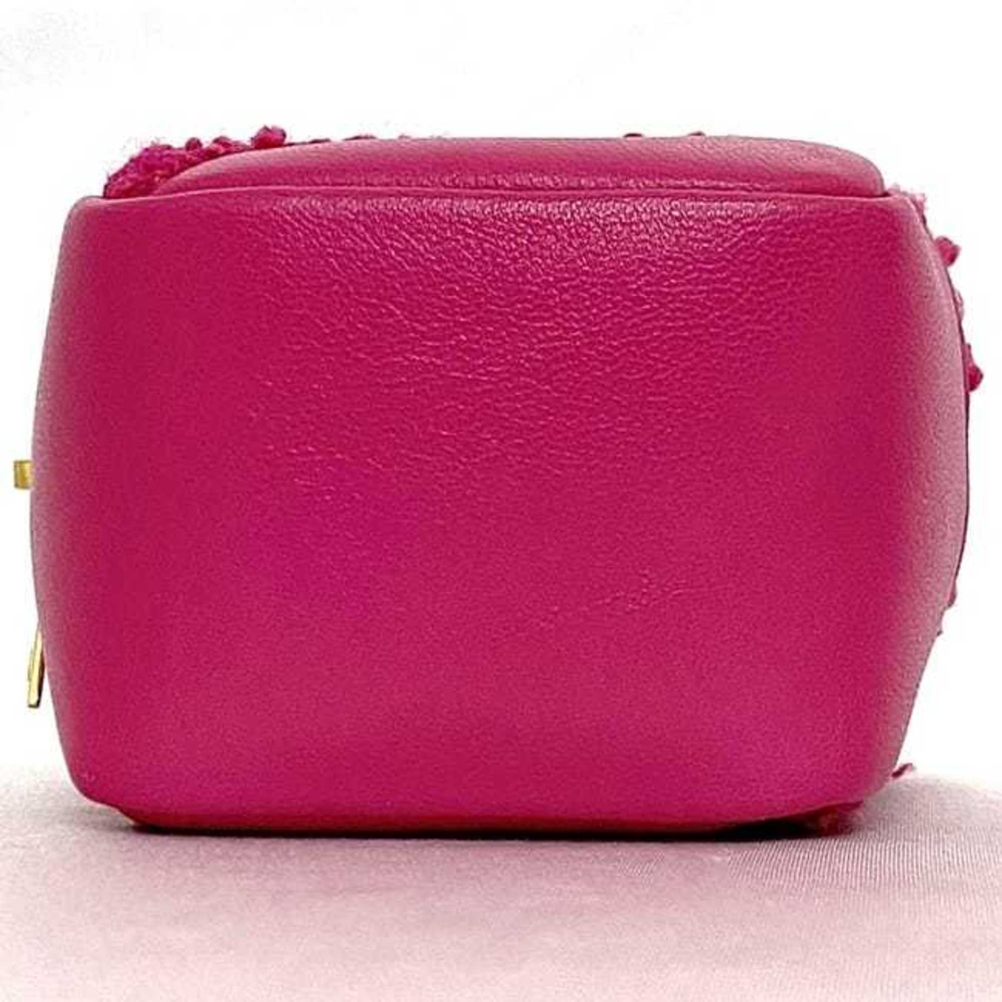 Yves Saint Laurent Saint Laurent Paris Cube Charm Pouch Pink Jamie 669964 f-20702 YSL Canvas Leather SAINT LAURENT PARIS Compact Women's