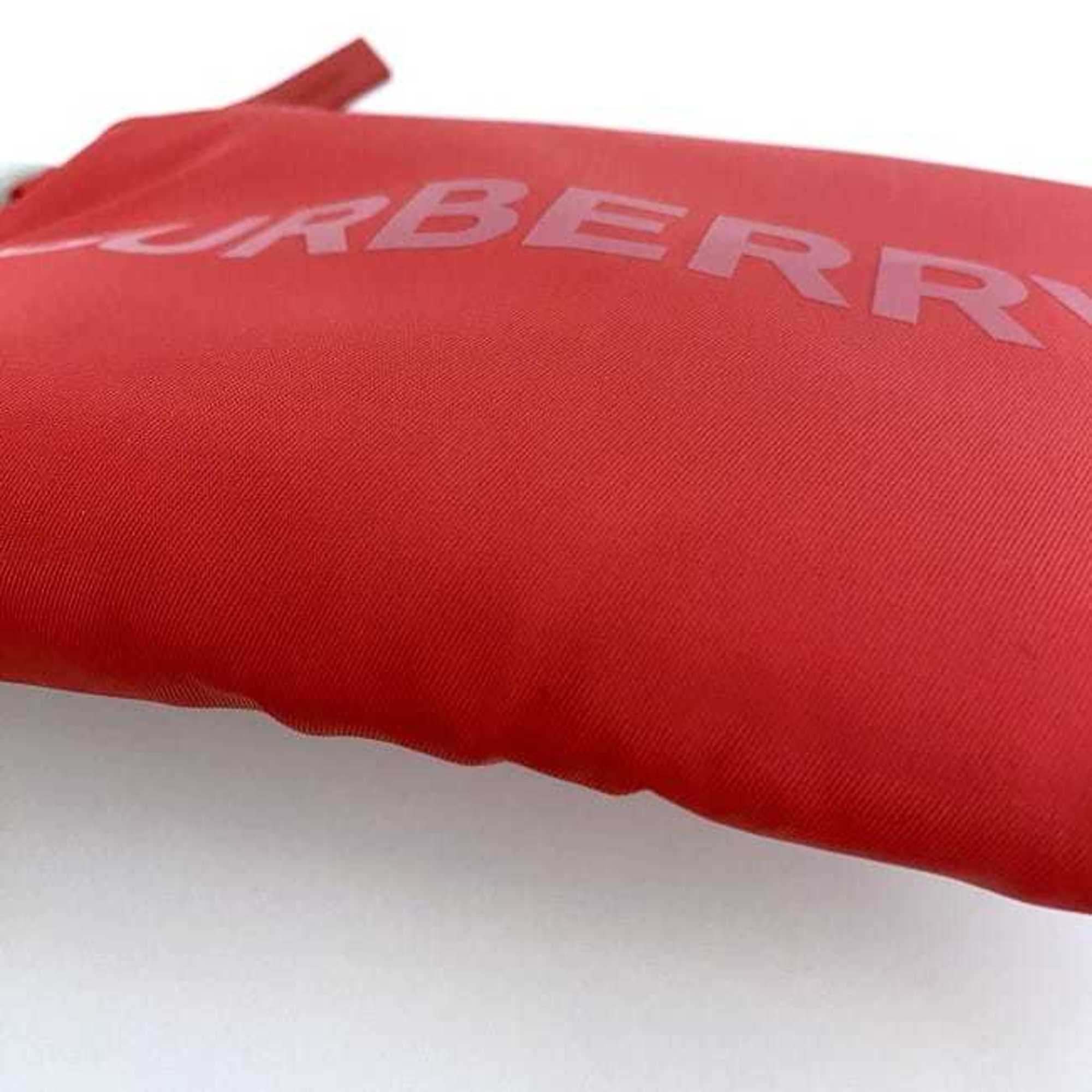 Burberry pouch red ec-20623 nylon rubber BURBERRY with strap carabiner handle ladies