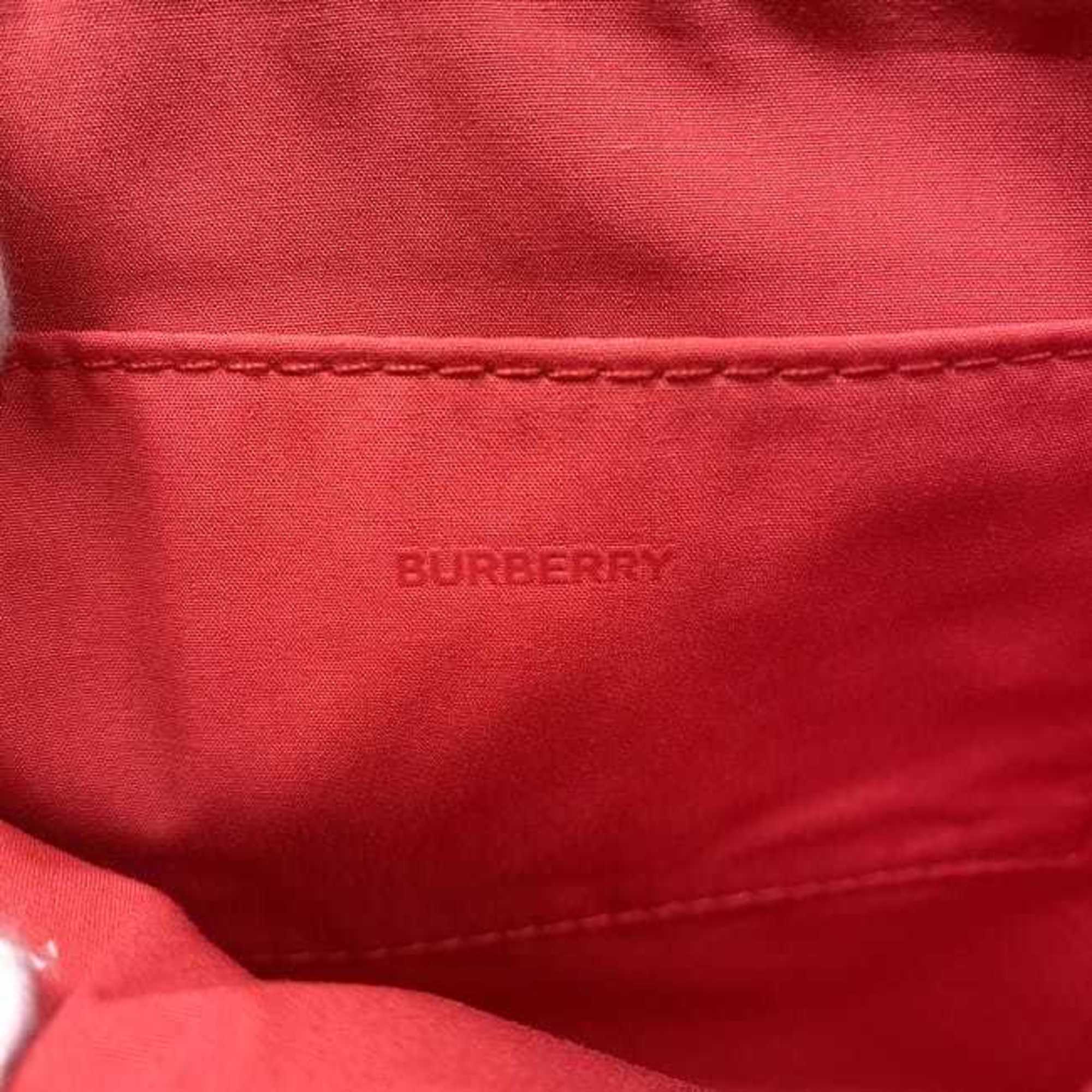 Burberry pouch red ec-20623 nylon rubber BURBERRY with strap carabiner handle ladies