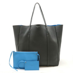 BALENCIAGA EVERYDAY Tote Bag Shoulder Leather Gray Blue Light 475200