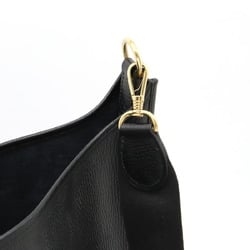 HERMES Evelyn I 1 GM Shoulder Bag Leather Black ○Y Stamp