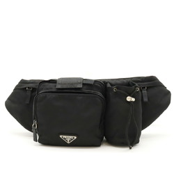 PRADA Prada Waist Bag Pouch Body Hip Nylon NERO Black VA0056