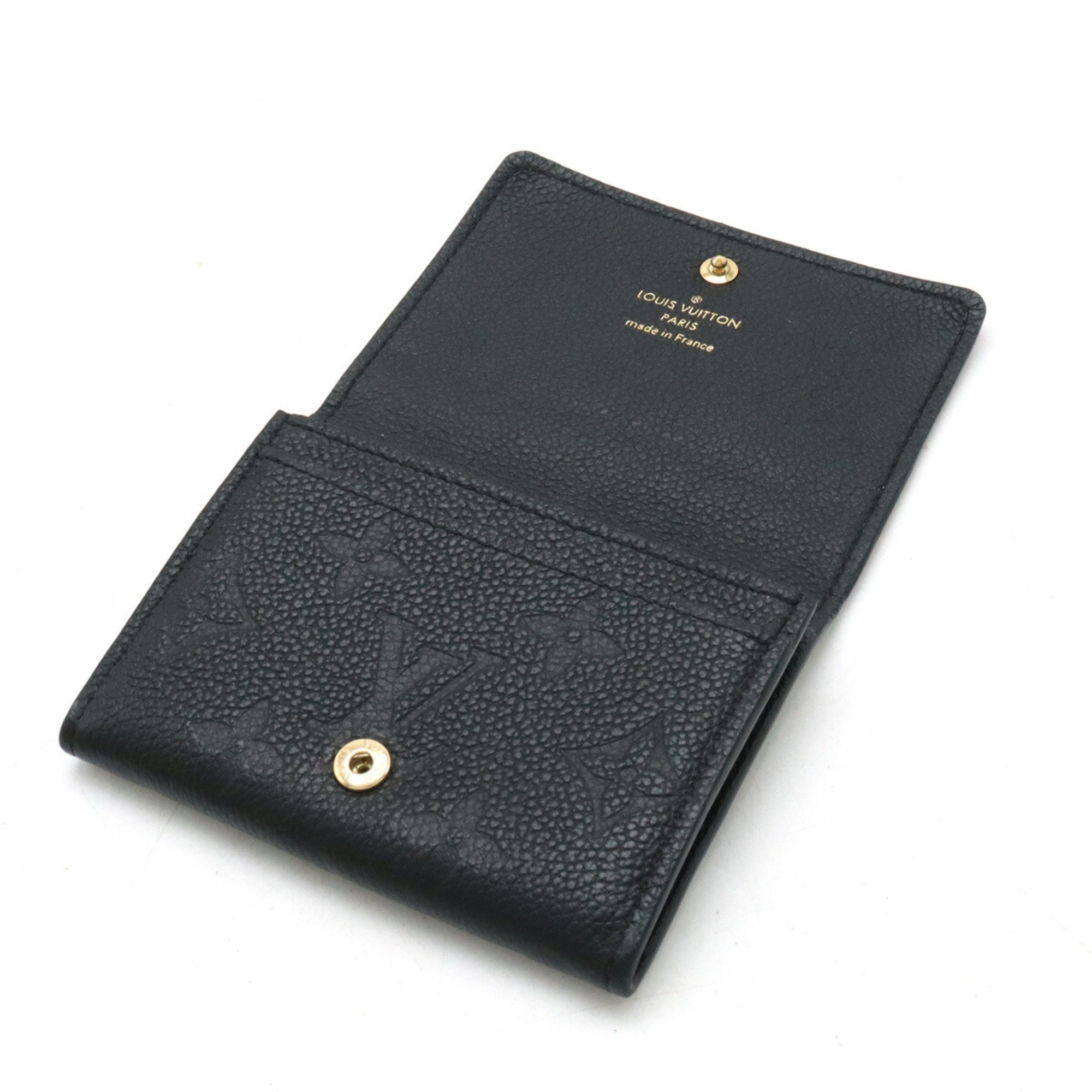 LOUIS VUITTON Louis Vuitton Monogram Empreinte Envelope Carte de Visite Card Case Business Holder Noir Black M58456