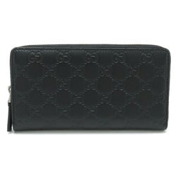 GUCCI Guccissima Round Long Wallet Leather Black 307987