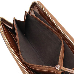 GUCCI GG Supreme Round Long Wallet PVC Leather Khaki Beige Brown 410102