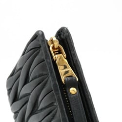 Miu Miu Miu Matelasse Gathered L-Shaped Long Wallet Leather NERO Black Purchased at a domestic boutique 5ML010