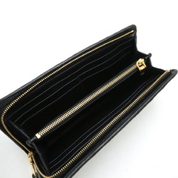 Miu Miu Miu Matelasse Gathered L-Shaped Long Wallet Leather NERO Black Purchased at a domestic boutique 5ML010