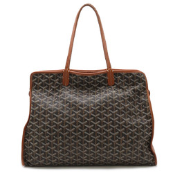 GOYARD Goyard Ardie PM Tote Bag Shoulder Herringbone Pattern PVC Leather Black Brown White