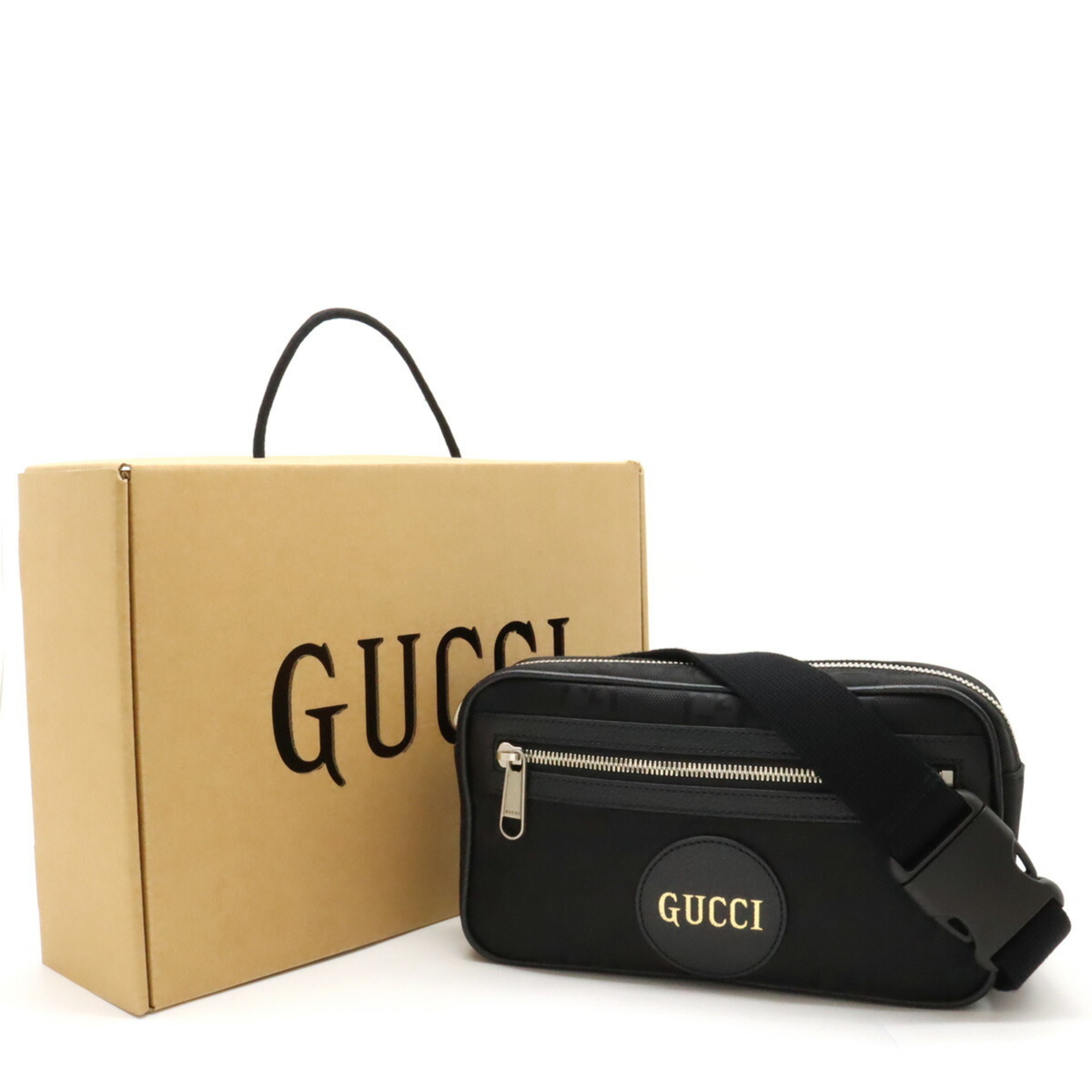 GUCCI Gucci Off The Grid Belt Bag Body Waist Nylon Canvas Leather Black 631341