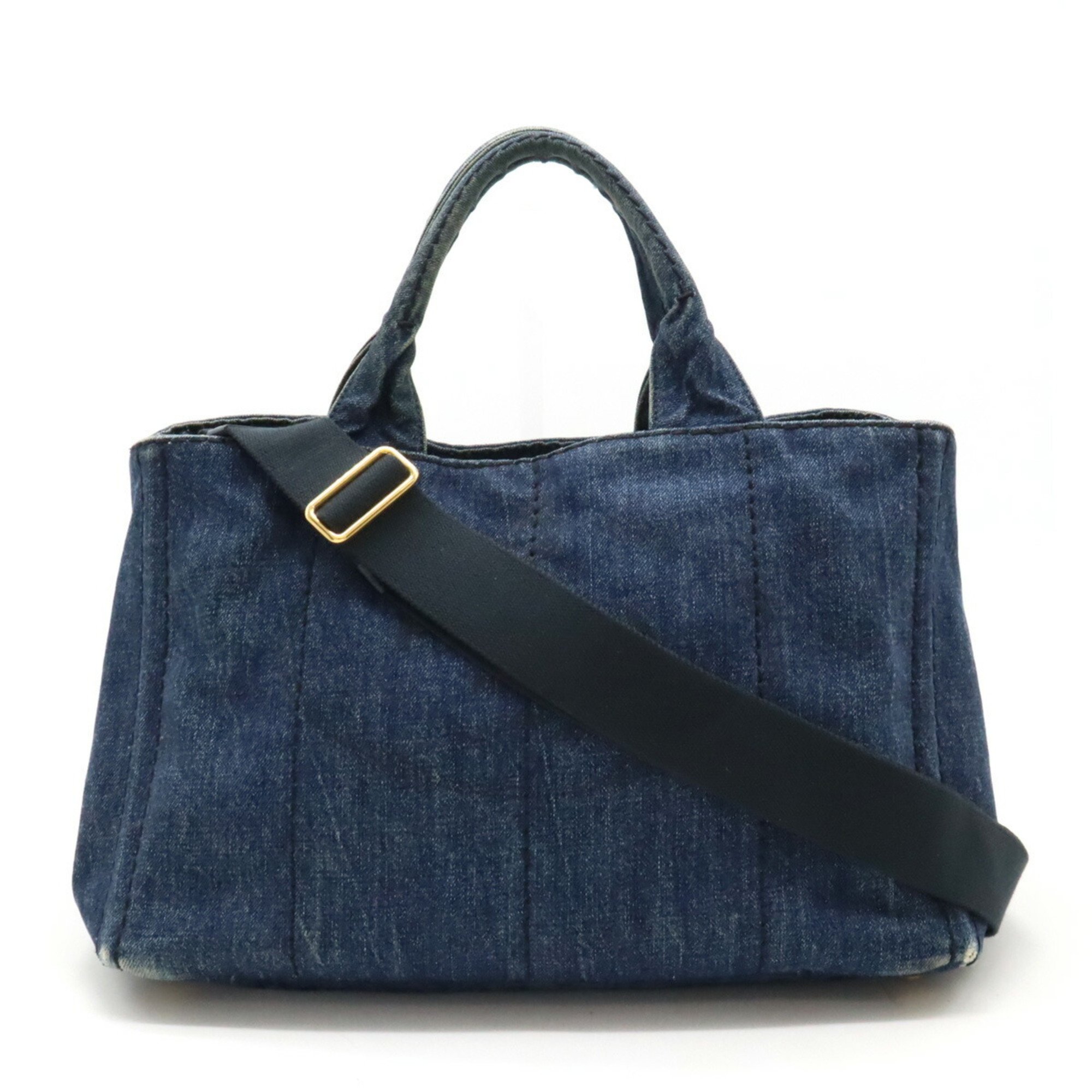 PRADA CANAPA Tote Bag Shoulder Denim Canvas AVIO Blue B2642B