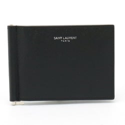 SAINT LAURENT PARIS YSL Yves Saint Laurent Classic Bill Clip Wallet, Bi-fold wallet, Leather, Black, 378005