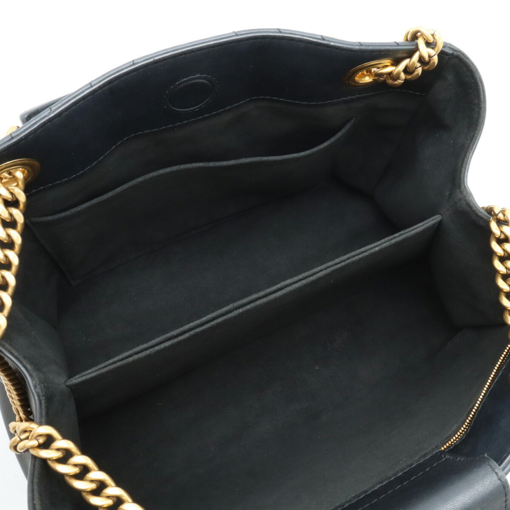 LOUIS VUITTON Louis Vuitton New Wave Chain Tote Shoulder Calf Leather Noir Black M51496