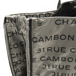 CHANEL Unlimited Tote Bag Large Shoulder Nylon Silver 6113