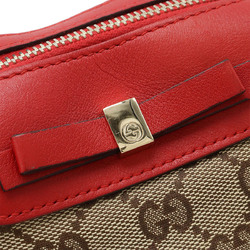 GUCCI GG Canvas Ribbon Multi-Pouch Pouch Leather Beige Red 282663