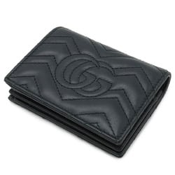 GUCCI GG Marmont Petit Quilted Bi-fold Wallet Leather Black 466492