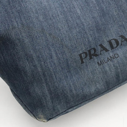 PRADA Prada Tote Bag Shoulder Denim Leather Blue Black 1BG310