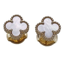 Van Cleef & Arpels Sweet Alhambra Earrings for Women, 750YG, Mother of Pearl, Polished