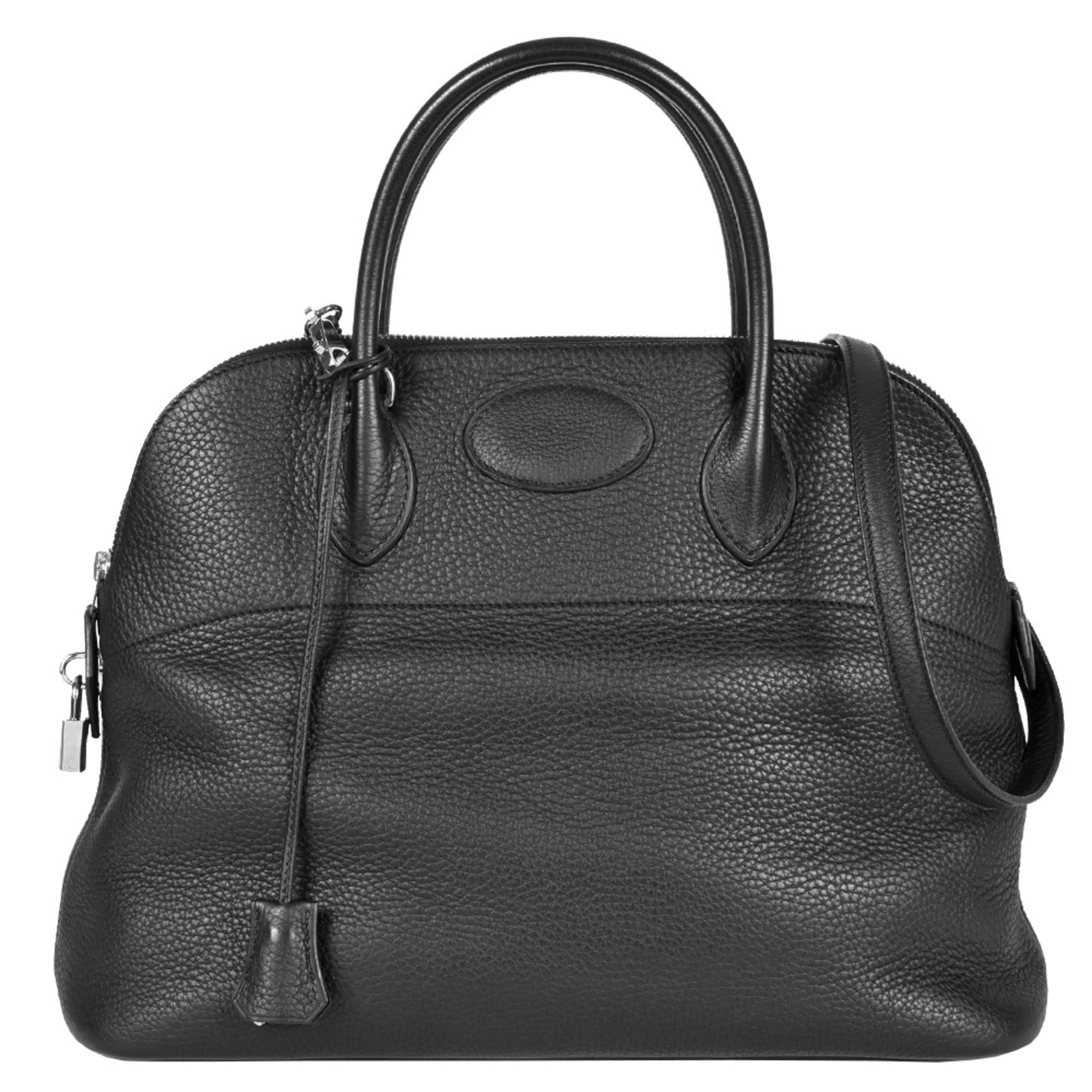 Hermes Bolide 35 Togo Handbag, Black, G Stamp (2003 Production)