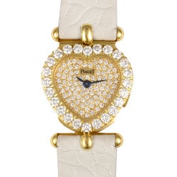 Piaget 84460 Tradition Heart Watch Quartz Full Diamond Dial Bezel Solid Gold