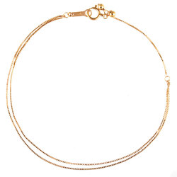 agete 2-row bracelet anklet Venetian chain K10YG for women