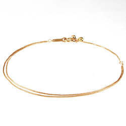 agete 2-row bracelet anklet Venetian chain K10YG for women