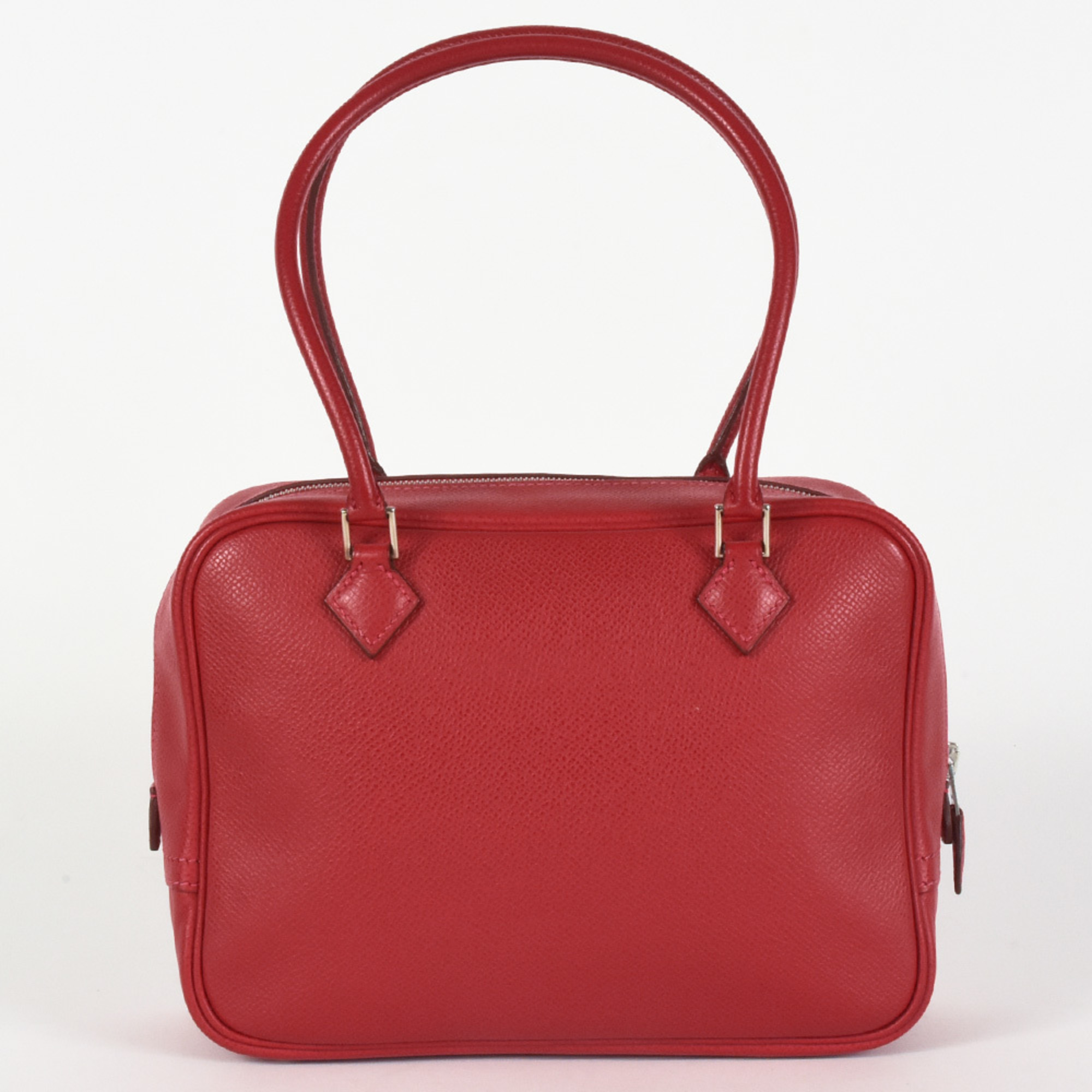 HERMES Plume 20 Handbag, Epsom leather, □H (manufactured in 2004) stamp, red