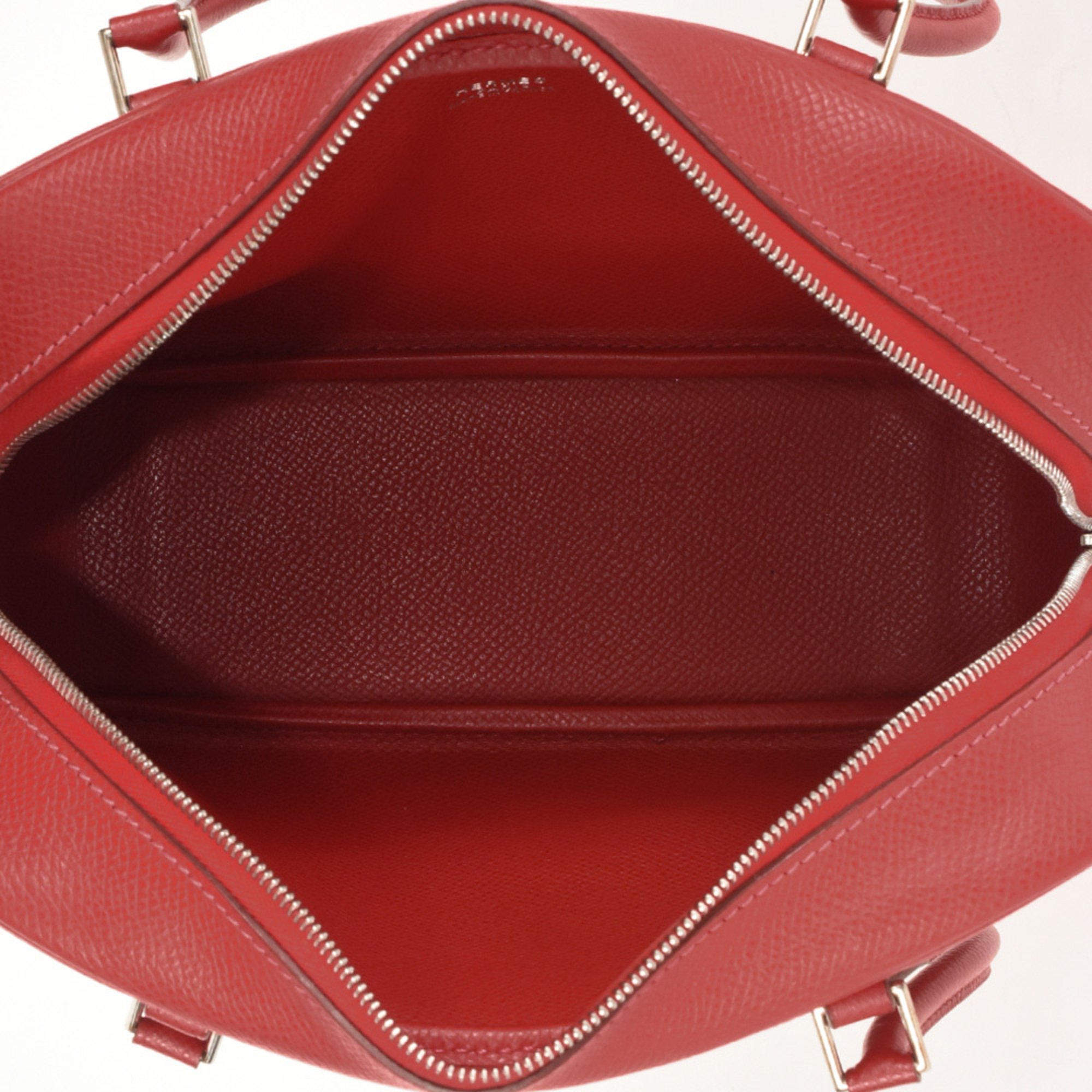 HERMES Plume 20 Handbag, Epsom leather, □H (manufactured in 2004) stamp, red