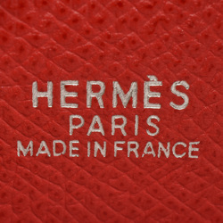 HERMES Plume 20 Handbag, Epsom leather, □H (manufactured in 2004) stamp, red