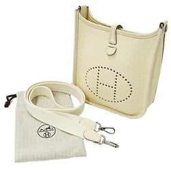 Hermes HERMES Bag Women's Shoulder Evelyn 1 TPM Taurillon Clemence White Compact Y Stamp