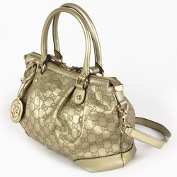 GUCCI Sukey Tote Bag Guccissima 247902 Metallic Gold