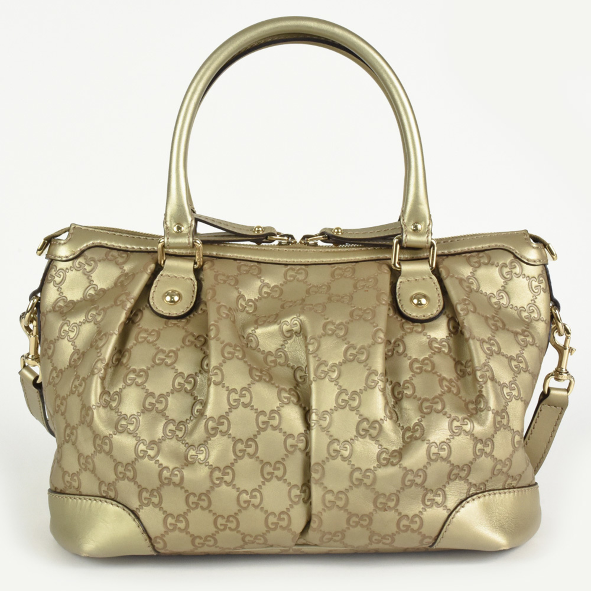 GUCCI Sukey Tote Bag Guccissima 247902 Metallic Gold