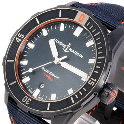 Ulysse Nardin 8163-175LE Diver 42 mm Blue Shark Limited Edition Wristwatch Automatic Navy Dial to 300 Men's