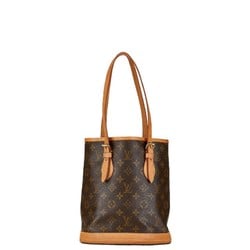 Louis Vuitton Monogram Petit Bucket PM Tote Bag Shoulder M42238 Brown PVC Leather Women's LOUIS VUITTON