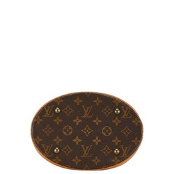 Louis Vuitton Monogram Petit Bucket PM Tote Bag Shoulder M42238 Brown PVC Leather Women's LOUIS VUITTON