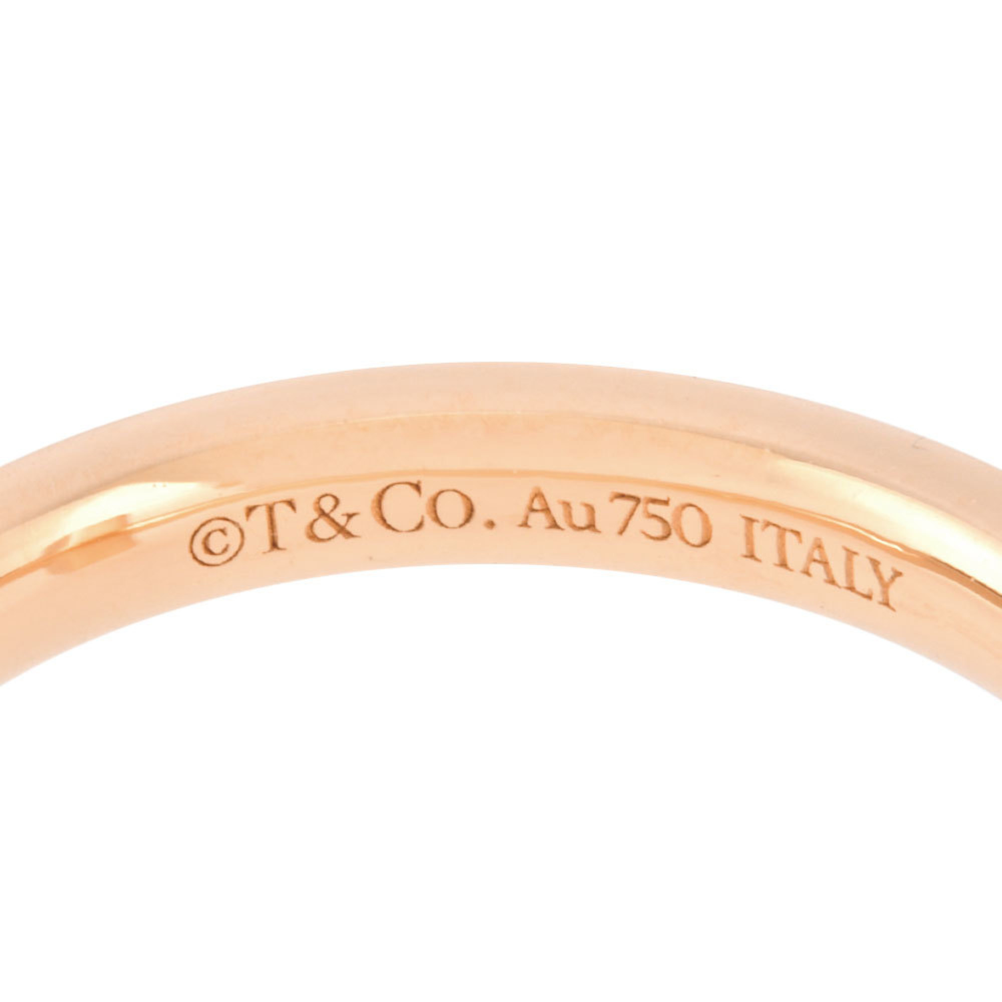 Tiffany & Co. T One Ring, Diamond, Size 7, K18 Rose Gold, Women's