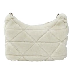 PRADA Women's Shoulder Bag Fur White 1BC151