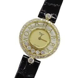 Chopard Watch Ladies Happy Diamonds 5P Diamond Quartz YG Leather 20/3926 Gold Manufacturer's Pre-Owned