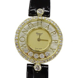 Chopard Watch Ladies Happy Diamonds 5P Diamond Quartz YG Leather 20/3926 Gold Manufacturer's Pre-Owned