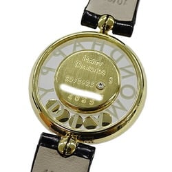 Chopard Watch Ladies Happy Diamonds 5P Diamond Quartz YG Leather 20/3926 Gold Manufacturer's Pre-Owned