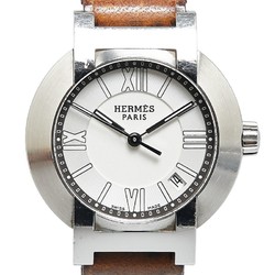 Hermes Nomade Compass Watch NO1.210 Quartz White Dial Stainless Steel Leather Men's HERMES