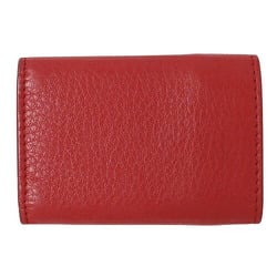 BALENCIAGA Women's Wallet Tri-fold Paper Leather Red 391446 Compact