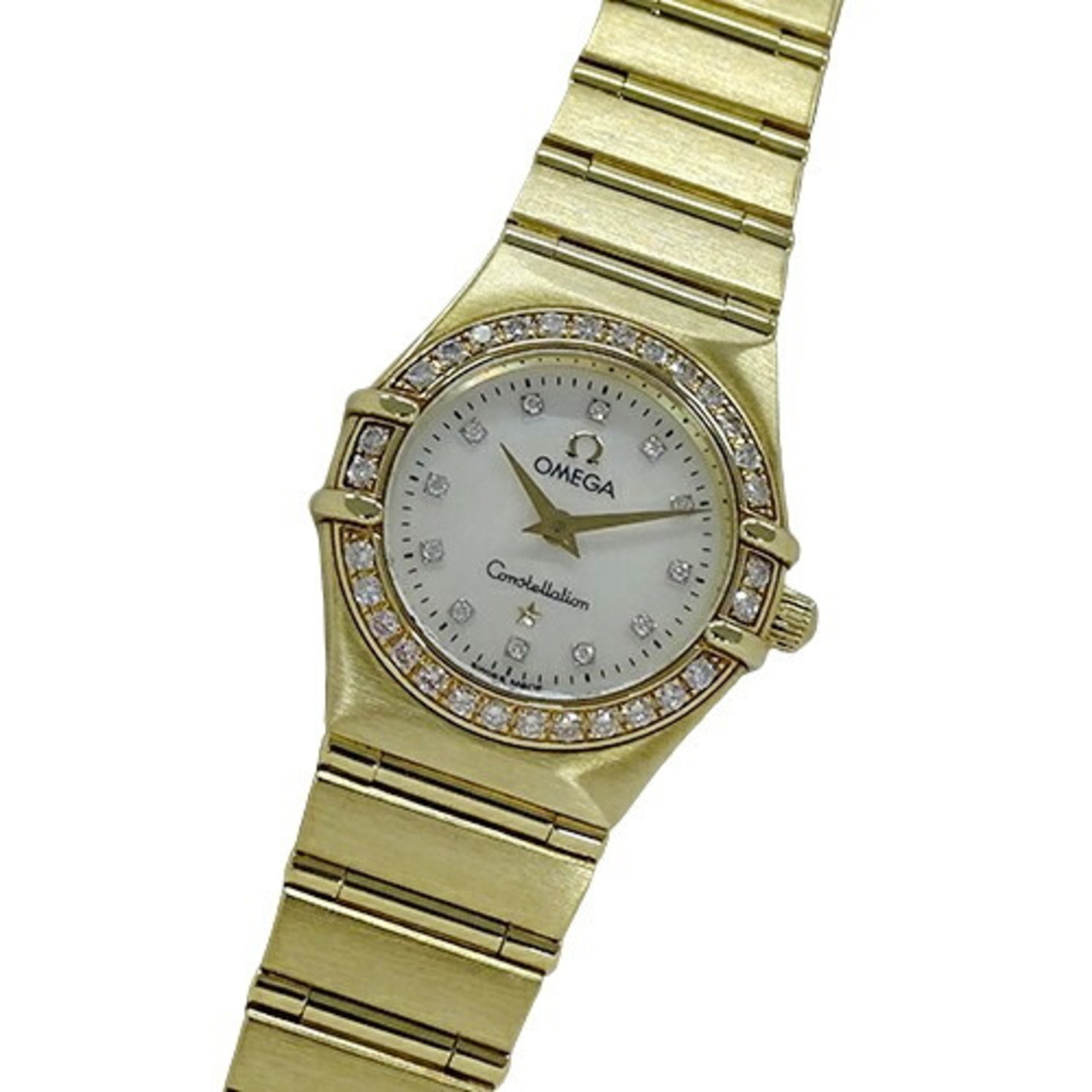 OMEGA Constellation 1167.75.00 Ladies' Watch Diamond Shell Quartz 750YG Solid Gold Polished