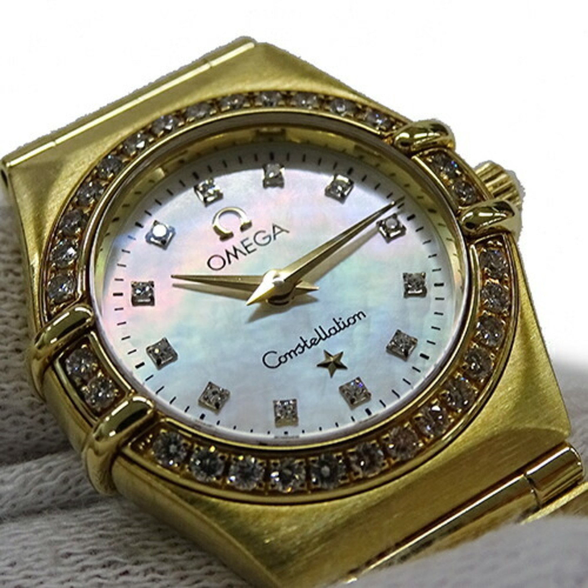 OMEGA Constellation 1167.75.00 Ladies' Watch Diamond Shell Quartz 750YG Solid Gold Polished