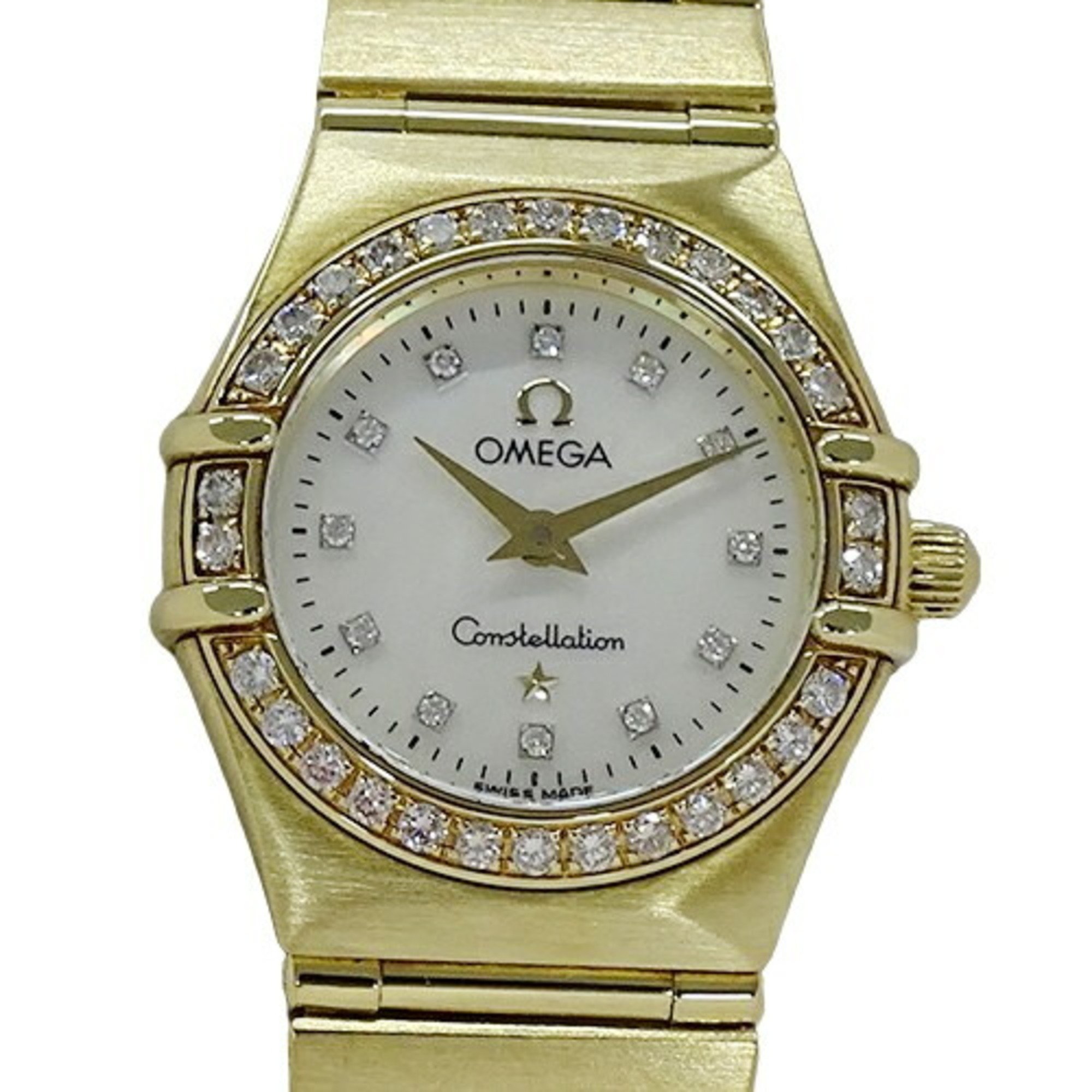 OMEGA Constellation 1167.75.00 Ladies' Watch Diamond Shell Quartz 750YG Solid Gold Polished